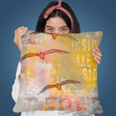 Yellow Grunge Throw Pillow By Andrea Haase