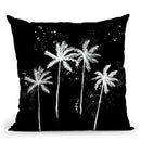 Palm Trees Black & White Throw Pillow By Alison Gordon