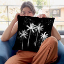 Palm Trees Black & White Throw Pillow By Alison Gordon