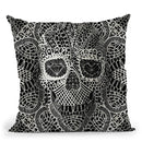 Lace Skull Throw Pillow By Ali Gulec