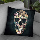 Vintage Skull Sq Throw Pillow By Ali Gulec