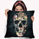 Vintage Skull Sq Throw Pillow By Ali Gulec