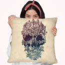 Skull Floral Throw Pillow By Ali Gulec