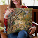 The Farm At Les Collettes, Cagnes Throw Pillow By Auguste Renoir