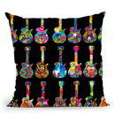 Pop Art Guitars Throw Pillow By Howie Green - All About Vibe