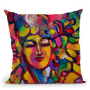 Mardi Gras Lady 6151 Throw Pillow By Howie Green - All About Vibe
