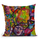 Mardi Gras Lady 6152 Throw Pillow By Howie Green - All About Vibe