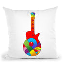 Pop Art Guitar Red Ball Throw Pillow By Howie Green - All About Vibe