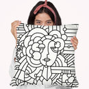 Art Deco Face 116 Throw Pillow By Howie Green - All About Vibe