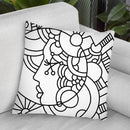 Circle Lady 316 Lineart Throw Pillow By Howie Green - All About Vibe