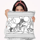 Circle Tree Landscape Lineart Throw Pillow By Howie Green - All About Vibe