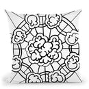 Kalidescope Icon Lineart Throw Pillow By Howie Green - All About Vibe
