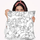 Playroom Wall Lineart Throw Pillow By Howie Green - All About Vibe