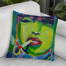Madonna Smoking Throw Pillow By Howie Green - All About Vibe