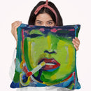 Madonna Smoking Throw Pillow By Howie Green - All About Vibe