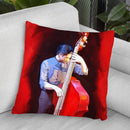 Bass-Player Throw Pillow By Howie Green - All About Vibe