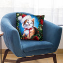 Christmas Kitty Throw Pillow By Jenny Newland - All About Vibe