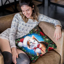 Christmas Kitty Throw Pillow By Jenny Newland - All About Vibe