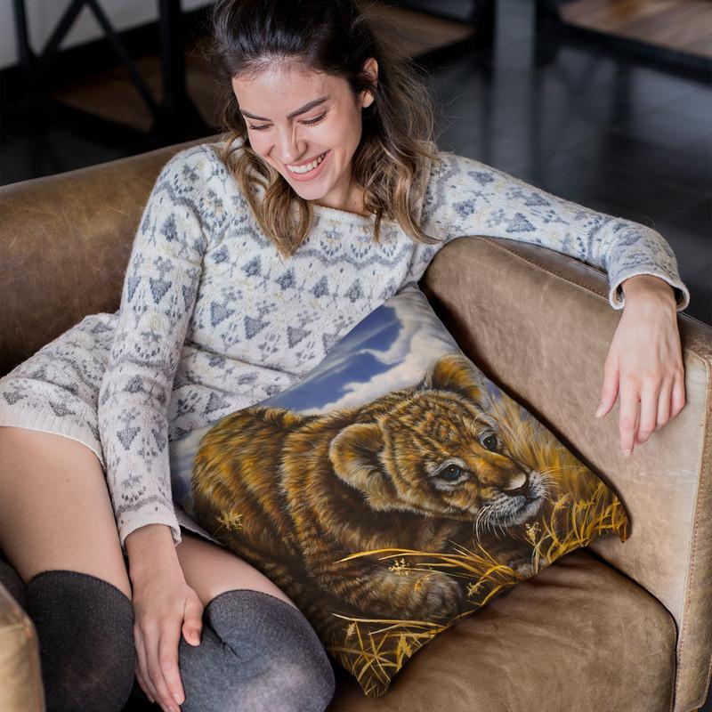 Playful Curiosity Throw Pillow By Jenny Newland - All About Vibe