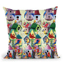 Birdhouses And Birds Tower Throw Pillow By Jenny Newland - All About Vibe