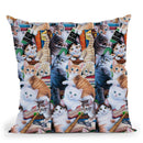 Cat Tower Throw Pillow By Jenny Newland - All About Vibe