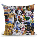 Working Puppies Throw Pillow By Jenny Newland - All About Vibe