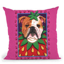 Bulldog Strawberry Throw Pillow By Tomoyo Pitcher - All About Vibe
