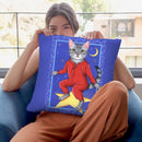 Star Cat Throw Pillow By Tomoyo Pitcher - All About Vibe