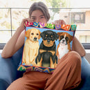 Back To School Pups Throw Pillow By Tomoyo Pitcher - All About Vibe