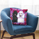 Valentine Poodles Throw Pillow By Tomoyo Pitcher - All About Vibe