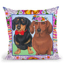 Wedding Dachsunds Throw Pillow By Tomoyo Pitcher - All About Vibe