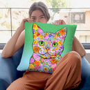 Flowers Americanorthair Throw Pillow By Tomoyo Pitcher - All About Vibe