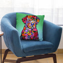 Flower Black Lab Throw Pillow By Tomoyo Pitcher - All About Vibe