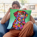 Flower Black Lab Throw Pillow By Tomoyo Pitcher - All About Vibe