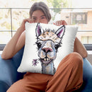 Alpaca Diesel Throw Pillow By Hippie Hound Studios - All About Vibe