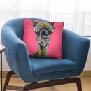 Alpaca Jose Pink Throw Pillow By Hippie Hound Studios - All About Vibe