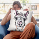 Alpaca Maggie Throw Pillow By Hippie Hound Studios - All About Vibe