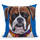 Boxer Blue Throw Pillow By Hippie Hound Studios - All About Vibe