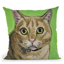 Cat Tabby Wrigley Throw Pillow By Hippie Hound Studios - All About Vibe
