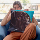 Chocolate Lab In Car Throw Pillow By Hippie Hound Studios - All About Vibe