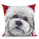 Cotton De Tulear Throw Pillow By Hippie Hound Studios - All About Vibe