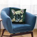 Frenchie Pup 1 Throw Pillow By Hippie Hound Studios - All About Vibe