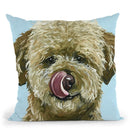 Goldendoodle Tongue Out Throw Pillow By Hippie Hound Studios - All About Vibe