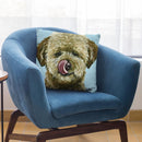 Goldendoodle Tongue Out Throw Pillow By Hippie Hound Studios - All About Vibe