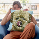 Goldendoodle Tongue Out Throw Pillow By Hippie Hound Studios - All About Vibe