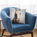 Horse Piper Gray Throw Pillow By Hippie Hound Studios - All About Vibe