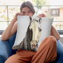 Horse Piper Gray Throw Pillow By Hippie Hound Studios - All About Vibe