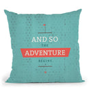The Adventure Begins Throw Pillow By American Flat - All About Vibe