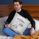 Automobile Blueprint Throw Pillow By Cole Borders - All About Vibe