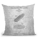 Surfboard Blueprint Throw Pillow By Cole Borders - All About Vibe